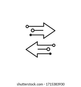 Transfer arrows outline icon. linear style sign for mobile concept and web design