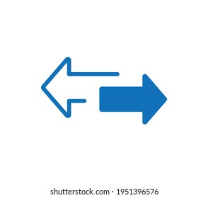 Transfer arrows outline icon. linear style sign for mobile concept and web design. Left right arrows simple line vector icon. Symbol, logo illustration.