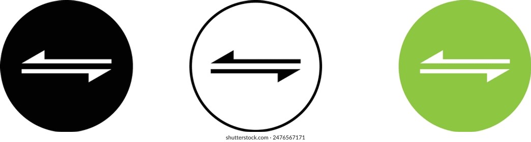 Transfer arrows outline icon. linear style sign for mobile concept and web design. Left right arrows simple line vector icon. Symbol, logo illustration.