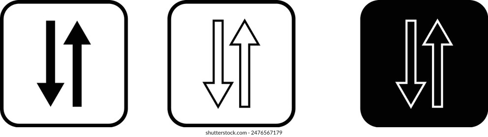 Icono de contorno de flechas de transferencia. signo de estilo lineal para concepto móvil y Diseño web. Icono de Vector de línea simple de flechas izquierda y derecha. Símbolo, ilustración del logotipo.