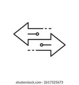 Transfer arrows outline icon. linear style sign for mobile concept and web design. Left right arrows simple line vector icon. Symbol, logo illustration.