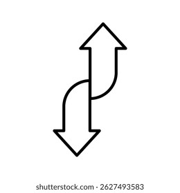 Transfer arrows outline icon. linear style sign for mobile concept and web design. Left right arrows simple line vector icon. Symbol, logo illustration. Pixel perfect vector graphics