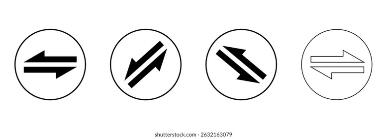 Transfer arrows outline icon. linear style sign for mobile concept and web design. Left right arrows simple line vector icon. Symbol, logo illustration. Vector Illustration .EPS 20 . 