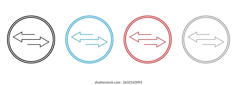 Transfer arrows outline icon. linear style sign for mobile concept and web design. Left right arrows simple line vector icon. Symbol, logo illustration. Vector Illustration .EPS 20 . 