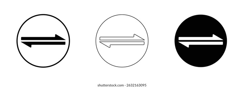 Umrisssymbol für Transferpfeile. lineares Design für mobiles Konzept und Webdesign. Pfeil nach links rechts, einfaches Linien-Vektorsymbol. Symbol, Logo-Abbildung. Vektorgrafik .EPS 20 . 