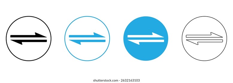 Transfer arrows outline icon. linear style sign for mobile concept and web design. Left right arrows simple line vector icon. Symbol, logo illustration. Vector Illustration .EPS 20 . 
