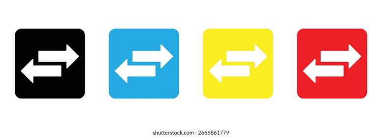 Icono de contorno de flechas de transferencia. signo de estilo lineal para el concepto y el Diseño web móviles. icono de Vector de línea simple de flechas izquierda derecha. símbolo, ilustración de logotipo. eps 10. 
