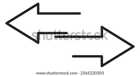 Transfer arrows outline icon. linear style sign for mobile concept and web design. Left right arrows simple line vector icon. Symbol, logo illustration.