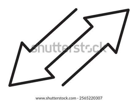 Transfer arrows outline icon. linear style sign for mobile concept and web design. Left right arrows simple line vector icon. Symbol, logo illustration.