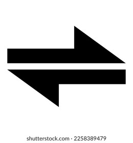 Icono de contorno de flechas de transferencia, ilustración de icono inverso