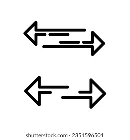 Transfer arrows outline icon.Left right arrows simple line vector icon. Symbol, logo illustration..eps