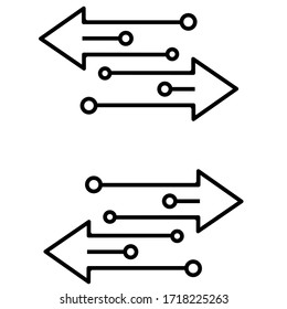 Transfer Arrows Outline Vector Icon. Change Illustration Sign. Technology Symbol. Switch Logo.