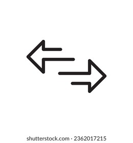 Transfer arrows vector icon. Left right arrows simple illustration on white background..eps