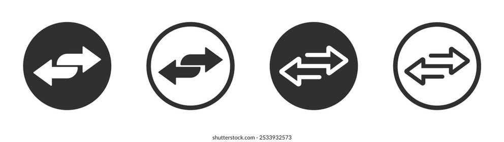 Transfer arrows vector icon set. compare or exchange vector symbols. Swap, flip or change vector signs. two way data trade icon