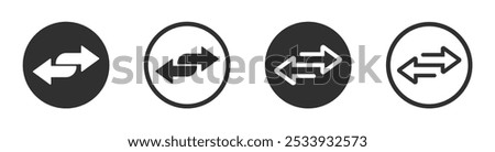 Transfer arrows vector icon set. compare or exchange vector symbols. Swap, flip or change vector signs. two way data trade icon