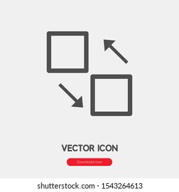 Transfer arrows vector icon. Transfer symbol. Linear style sign for mobile concept and web design. Transfer arrows symbol illustration. Pixel vector graphics - Vector.
