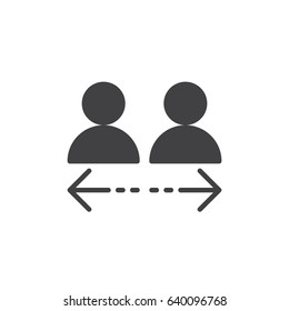 Transfer between user accounts icon vector, filled flat sign, solid pictogram isolated on white. Symbol, logo illustration. Pixel perfect