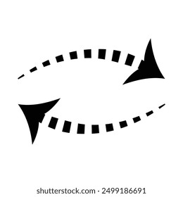 transfer black arrow icon set eps10. left and right side  curved arrow .