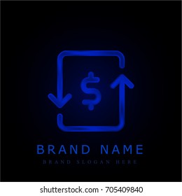 Transfer blue chromium metallic logo