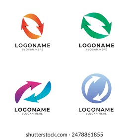 transfer business logo icon set