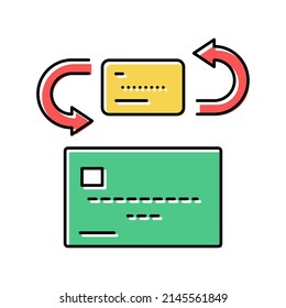 transfer card color icon vector. transfer card sign. isolated symbol illustration