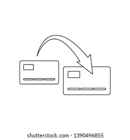 transfer from card to card icon. Element of banking for mobile concept and web apps icon. Outline, thin line icon for website design and development, app development