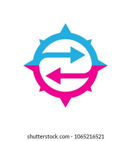 Transfer Compass Logo Icon Design