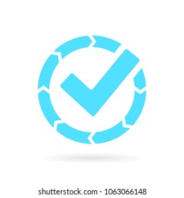 Transfer completed vector icon isolated on white background