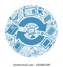 Transfer and Computer icon, office and technology concept, vector file for EPS10