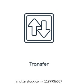 Transfer concept line icon. Linear Transfer concept outline symbol design. This simple element illustration can be used for web and mobile UI/UX.