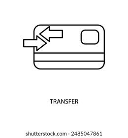 icono de línea de concepto de transferencia. Ilustración de elemento simple. concepto de transferencia de diseño de símbolo de esquema.