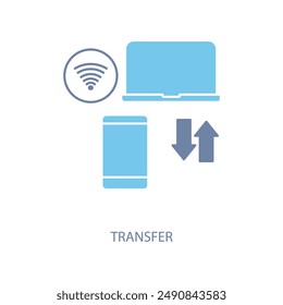 icono de línea de concepto de transferencia. Ilustración de elemento simple.concepto de transferencia de diseño de símbolo de esquema.