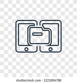 Transfer concept vector linear icon isolated on transparent background, Transfer concept transparency concept in outline style