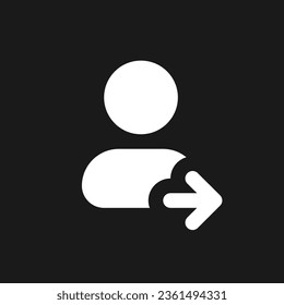 Transfer contact dark mode glyph ui icon. Restoring from backup. User interface design. White silhouette symbol on black space. Solid pictogram for web, mobile. Vector isolated illustration