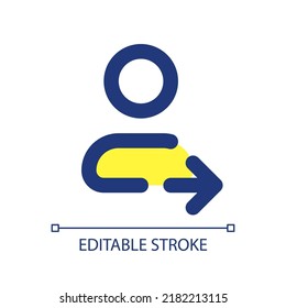 Transfer contact pixel perfect RGB color ui icon. Restoring from backup. Simple filled line element. GUI, UX design for mobile app. Vector isolated pictogram. Editable stroke. Arial font used