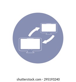 Transfer data to Business communication icon, for design presentation in vector