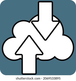 Transferir datos, ilustración, vector, sobre un fondo blanco.