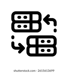 transfer data line icon. Clean and minimalist vector icon for websites, mobile apps, presentations, and logos. Fully scalable and customizable for any project.