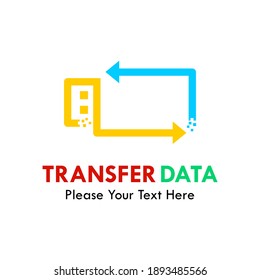 Transfer data logo template illustration. there are usb with arrow