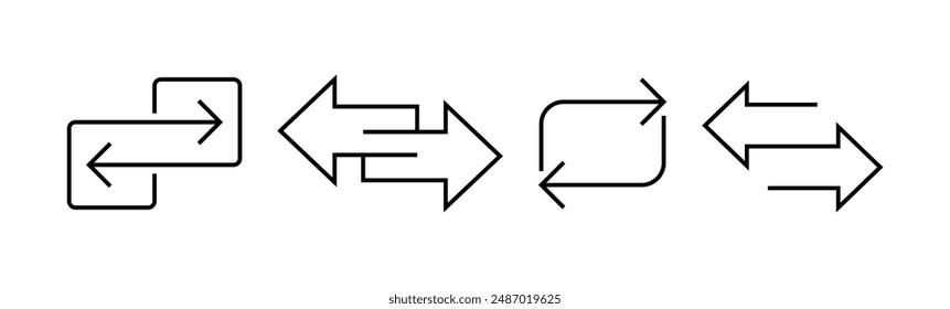 transferir datos iconos de fila logo diseño aislado