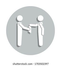 Übertragung von Dokumenten-Abzeichen-Symbol. Einfache Bildyph, flache Vektorillustration von Konversationssymbolen für i und ux, Website oder mobile Anwendungen