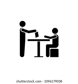 transfer documents to the seated person icon. Element of conversation icon for mobile concept and web apps. Isolated transfer documents to the seated person icon for web and mobile on white background