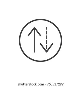 Transfer up down arrows line icon, outline vector sign, linear style pictogram isolated on white. Download and upload symbol, logo illustration. Editable stroke