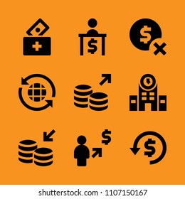 transfer, electronic, account and give icon set. Vector illustration for web and design.