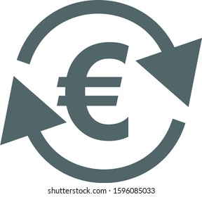 Transfer euro icon. Vector illustration