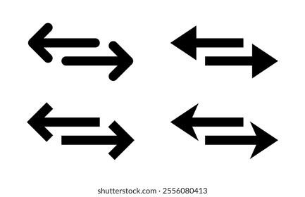 Transfer, exchange arrow icon set. Swap, double arrow sign symbol