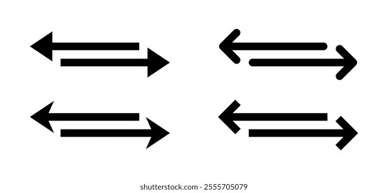 Transfer, exchange icon set. Swap, double arrow sign symbol