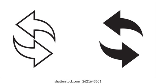 Transfer, exchange, swap, rotate, flip concept. Editable circular arrow stroke outline icon set, isolated on white background flat vector illustration.
