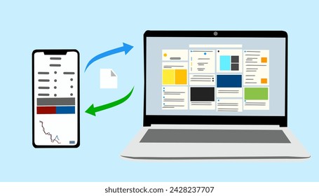 Transfer file in device vector for design illustration presentation technology business using and education about information and technology