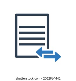 símbolo del icono de documento de archivo de transferencia
